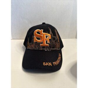 Lanza San Francisco CA City Skyline Black/White/Orange Ballcap USA embroidered‎